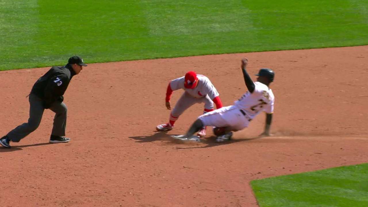 Grichuk nabs Polanco at second
