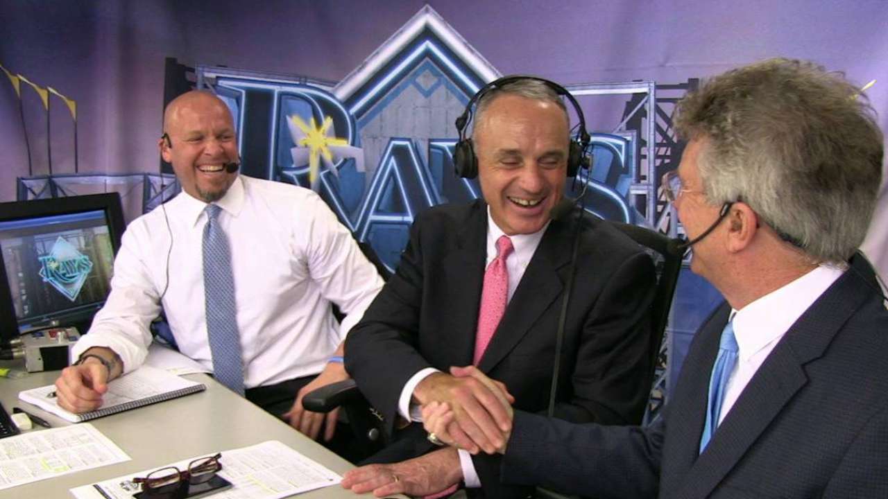 Manfred visits Trop, talks Rays' future in area