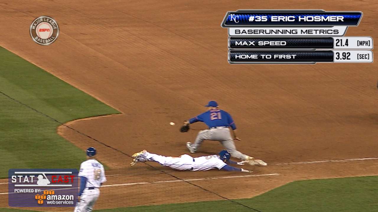 Hosmer's hustle: Bunt hit sets Statcast speed record