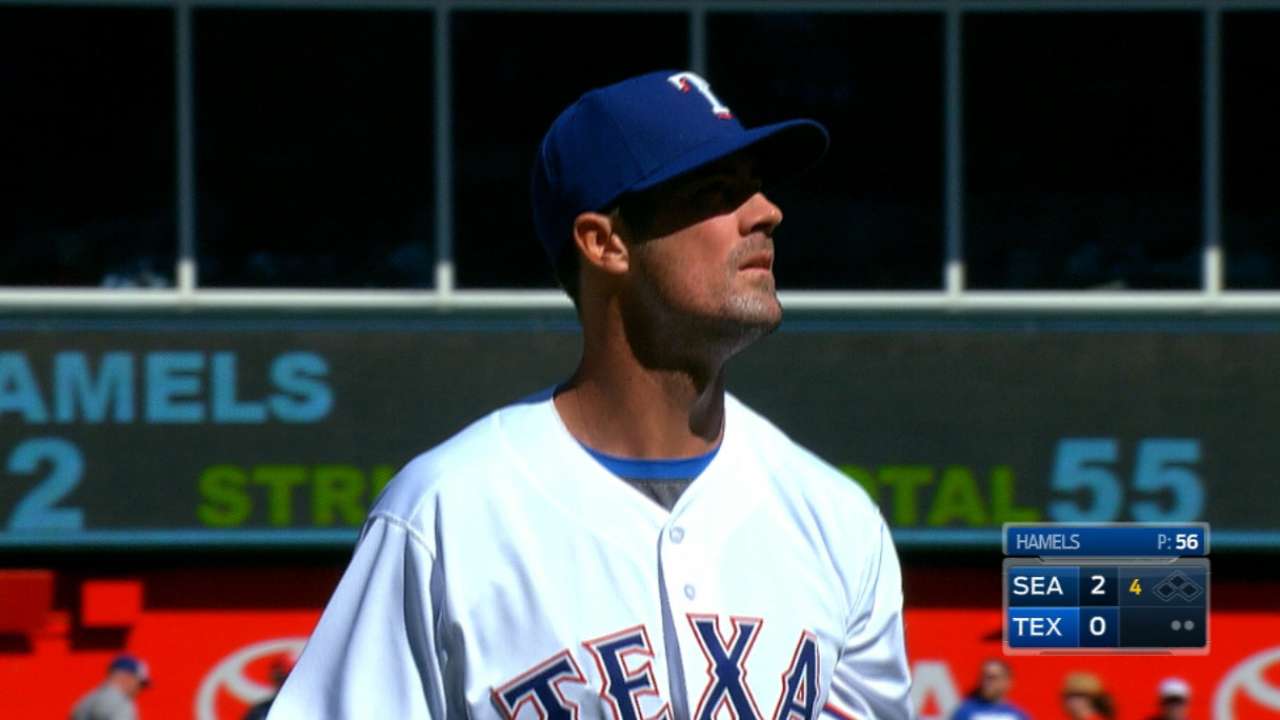 Hamels' eight strikeouts