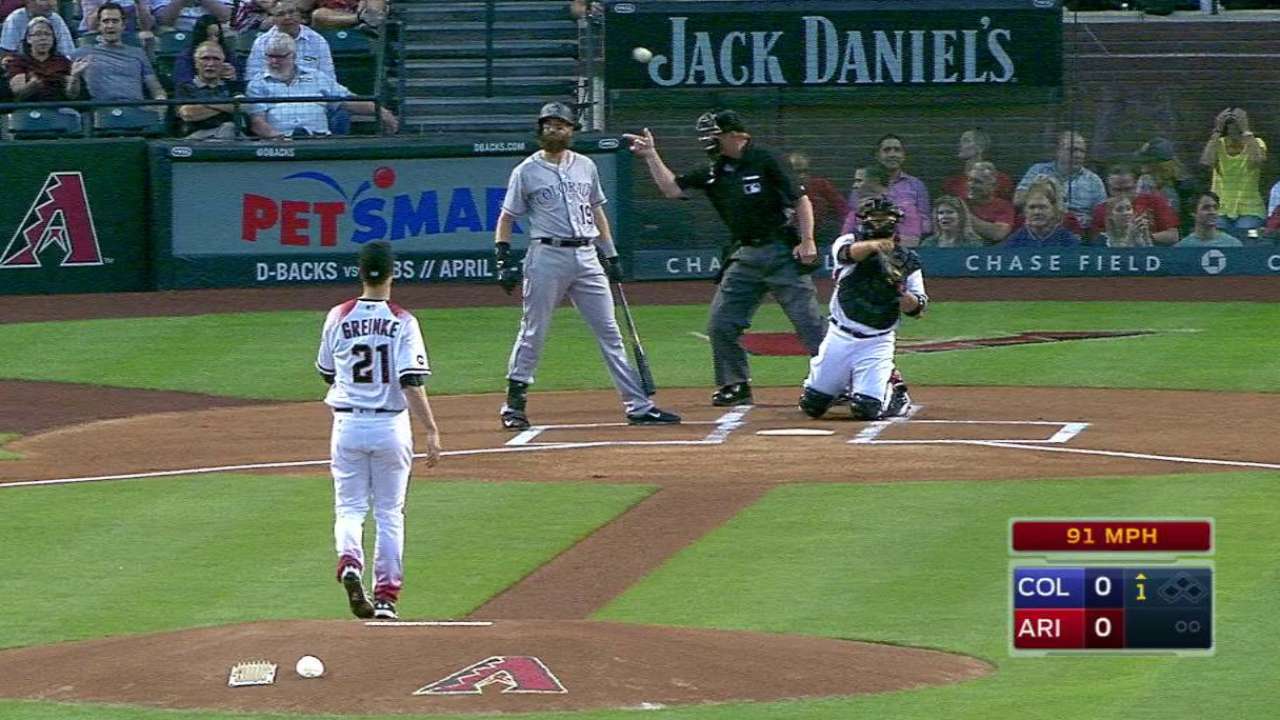 Greinke's first pitch