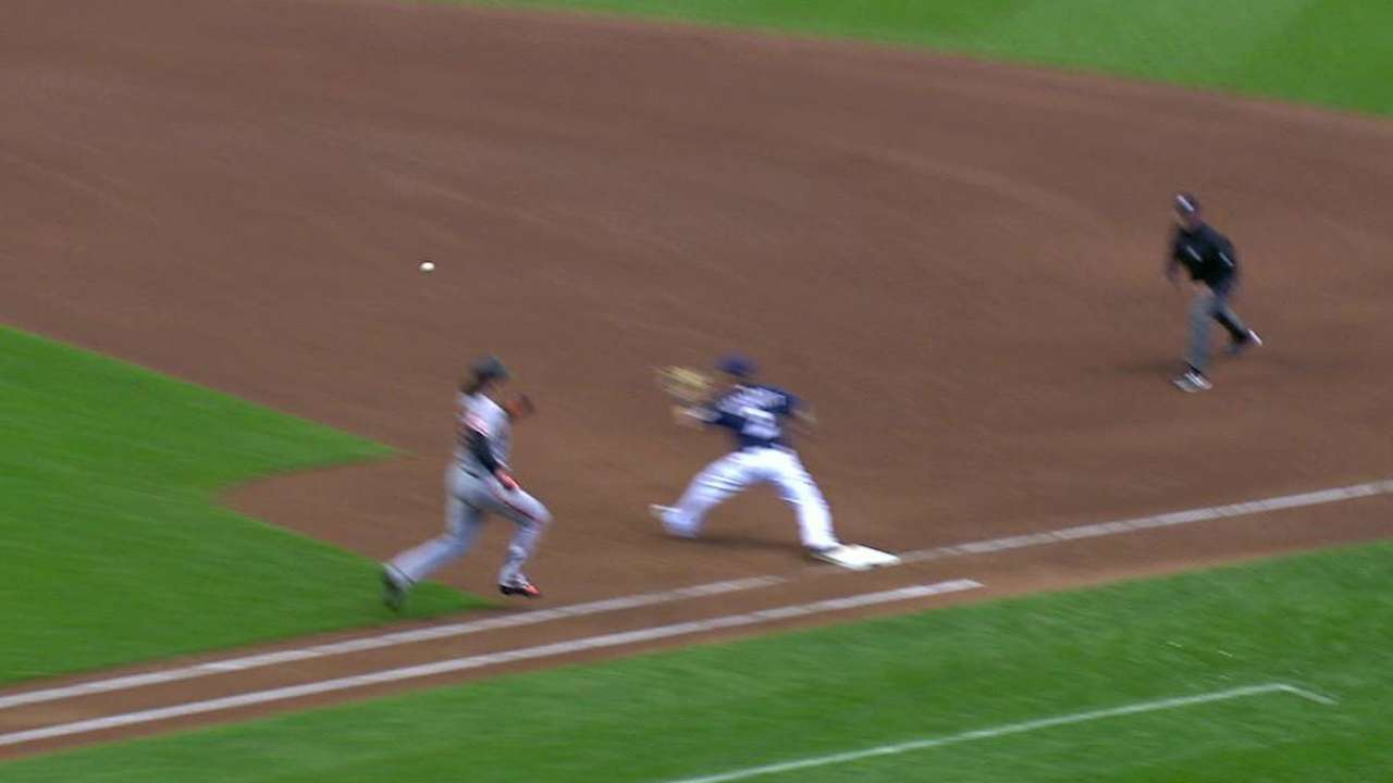 Hill fields bunt and starts a DP