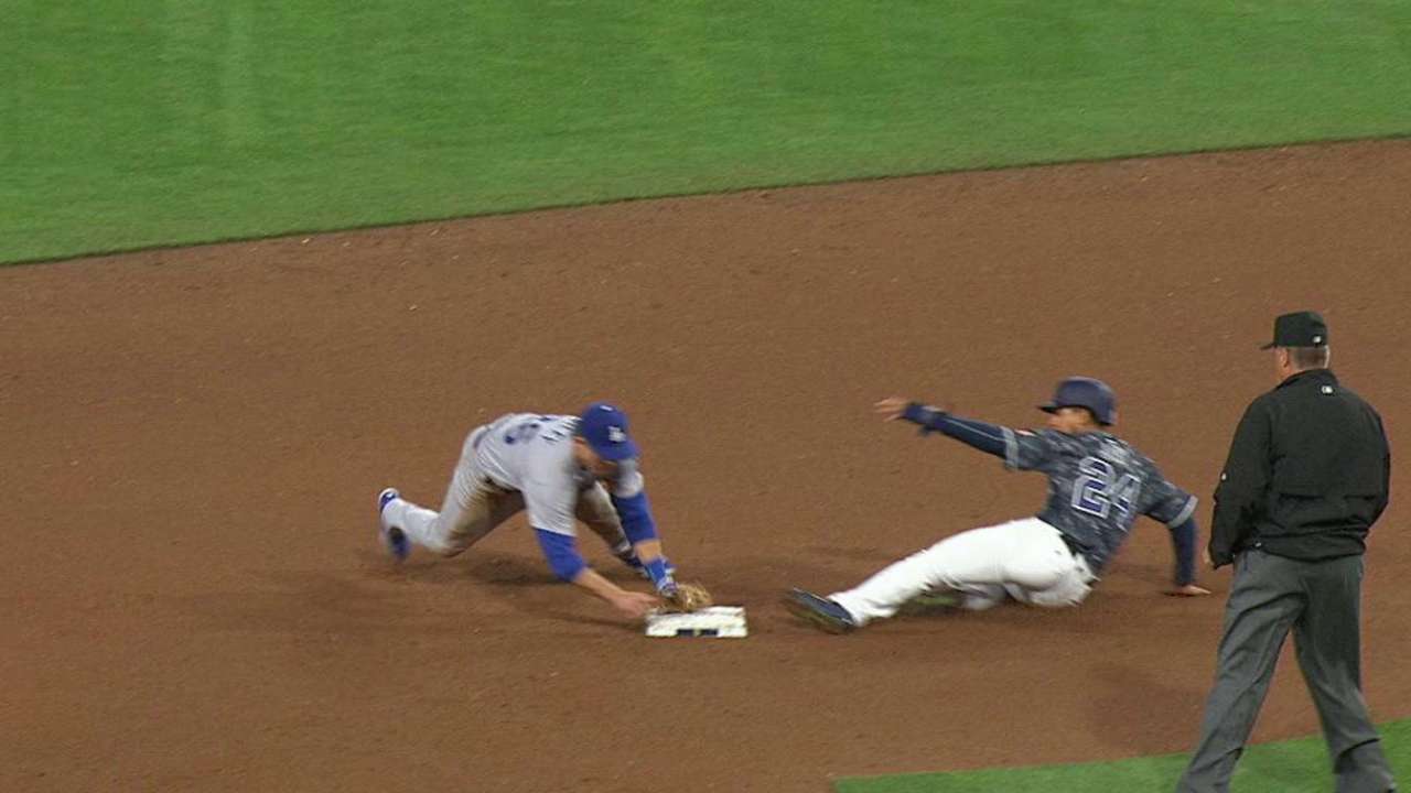 Dodgers challenge call at second