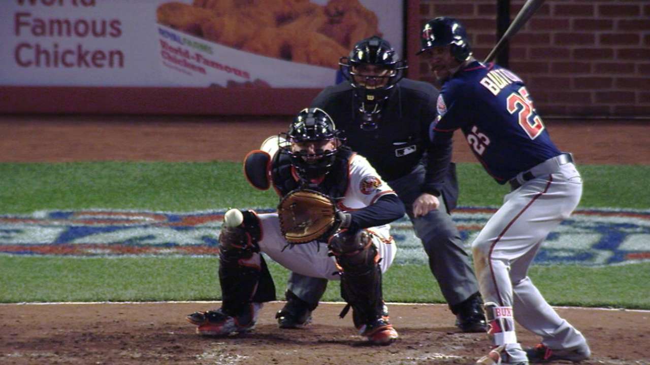 Buxton shows progress with two-double game