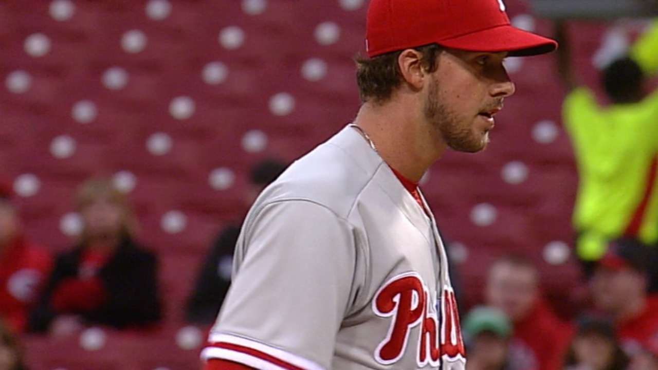 Nola strikes out career-high eight batters