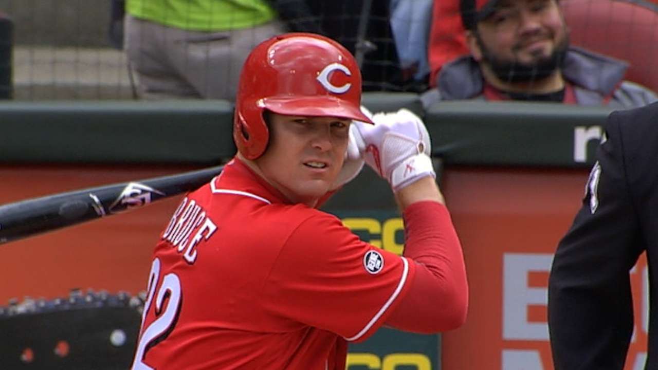 Bruce, Suarez power Reds to sweep over Phils