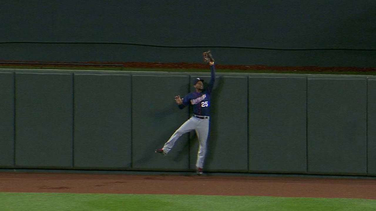 Buxton's leaping grab