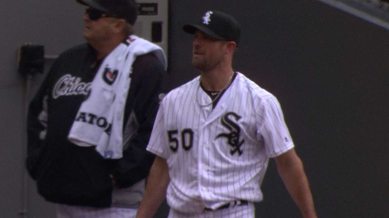 Danks strikes out six