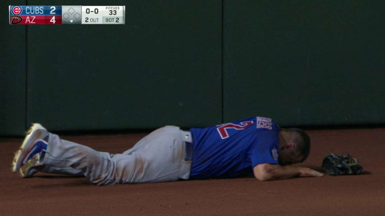 Schwarber leaves with an injury