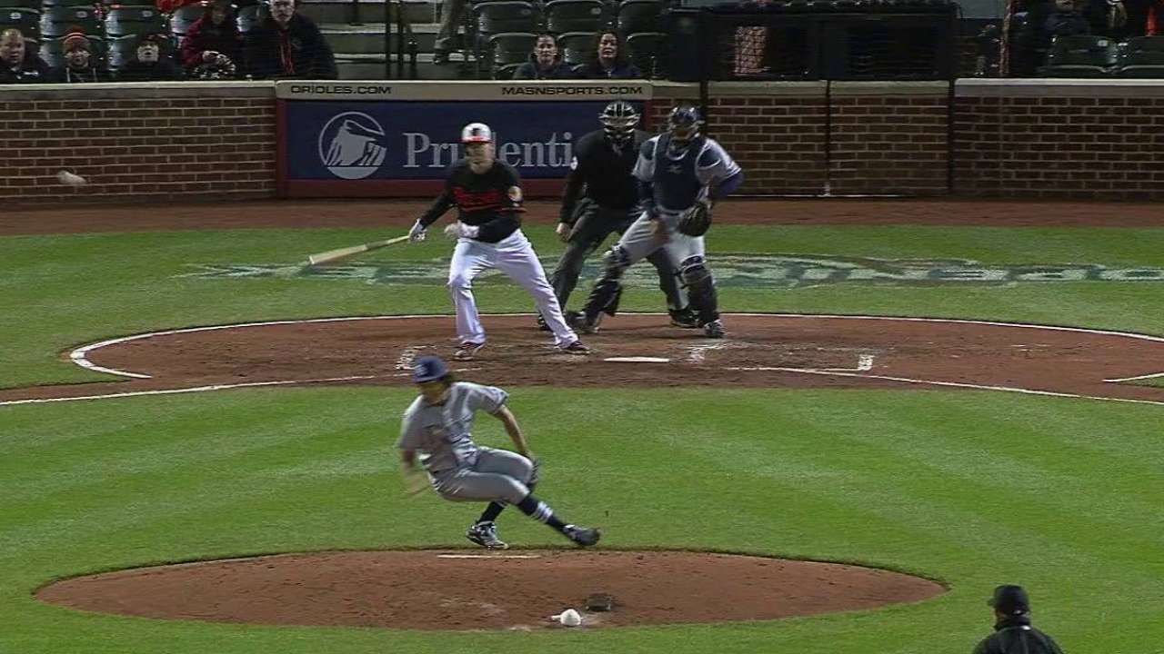 Wieters' hit deflects off Archer