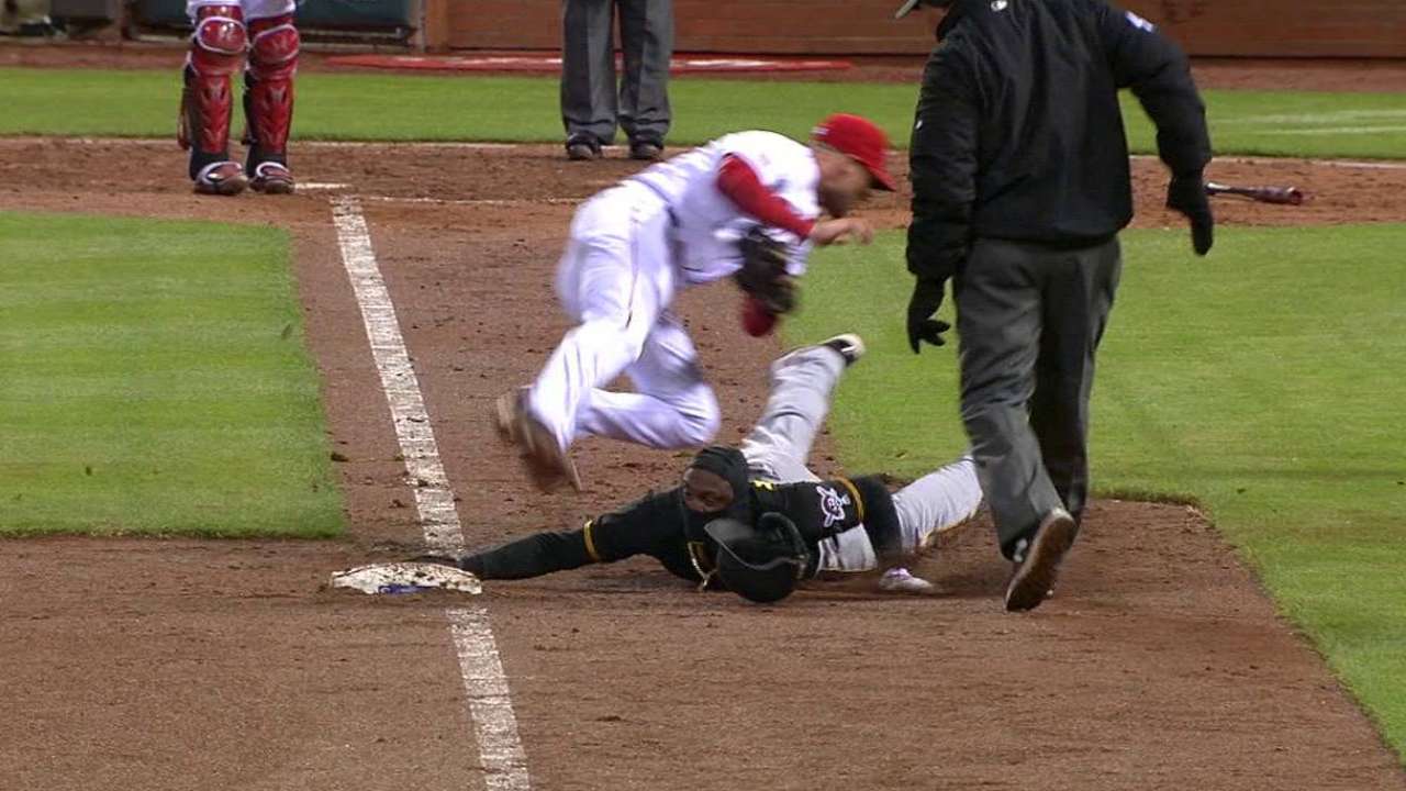Cozart catches Marte off third