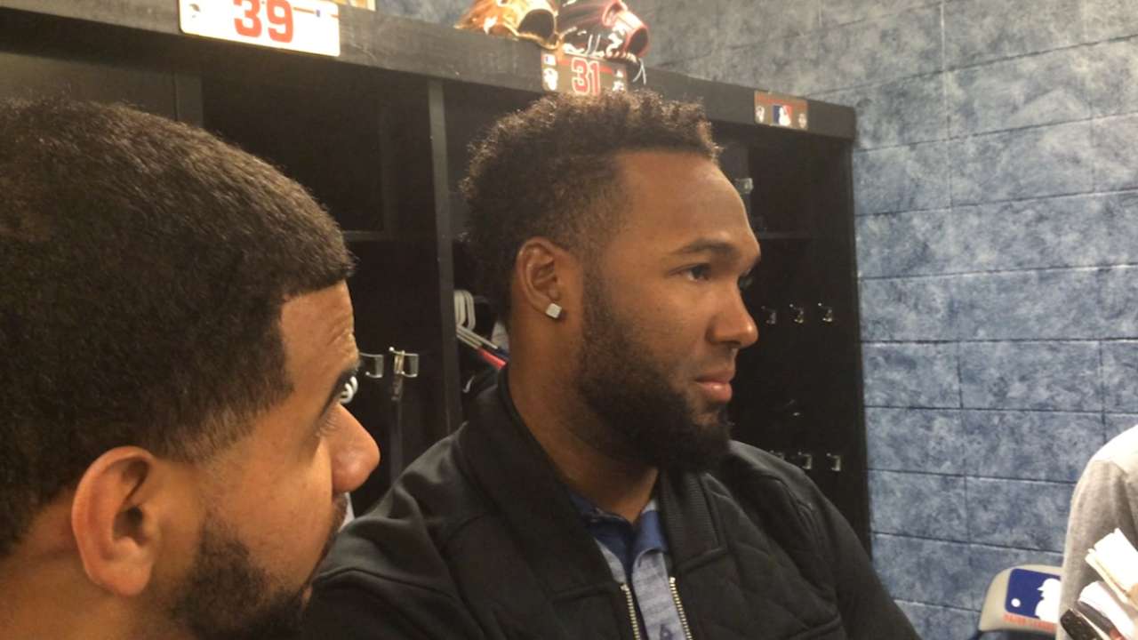 Santana on injured hamstring