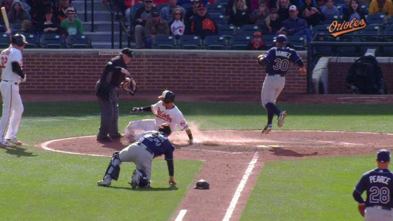 Machado scores on wild pitch