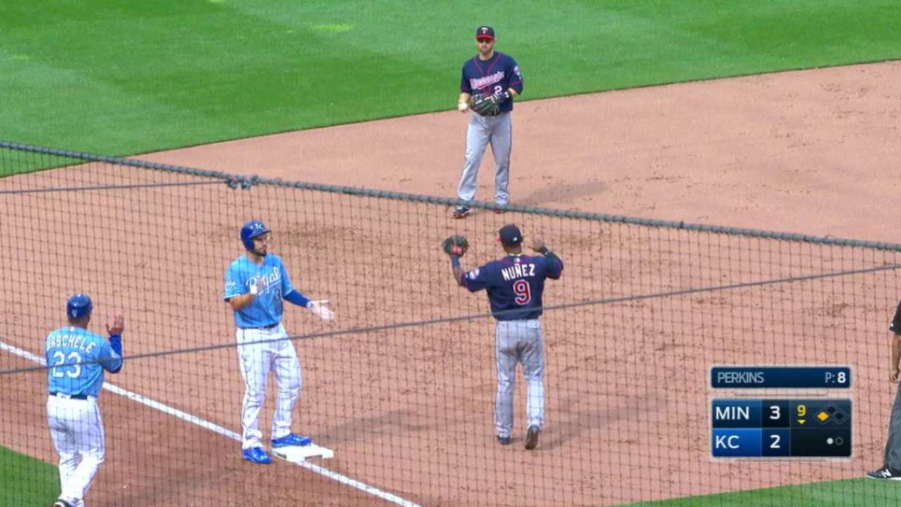 Perkins lets one get away, unable to end skid