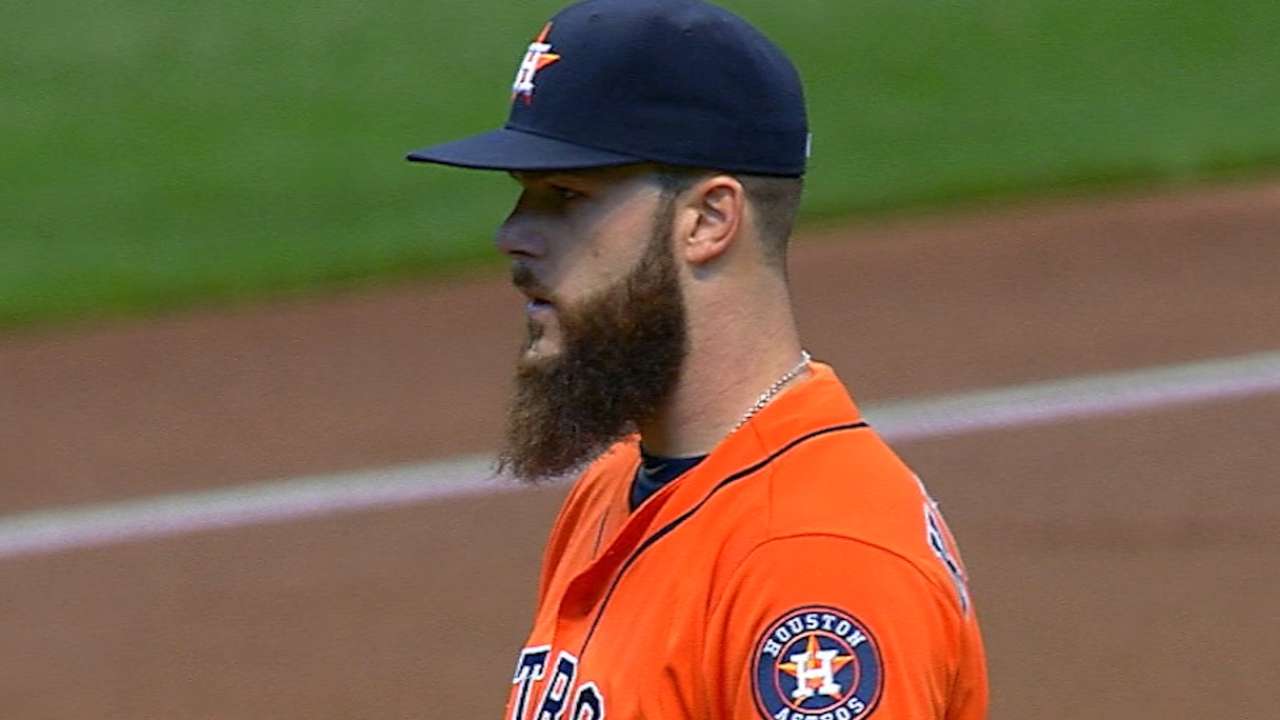 Keuchel strikes out eight