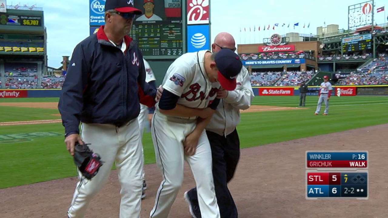 Winkler fractures right elbow throwing pitch