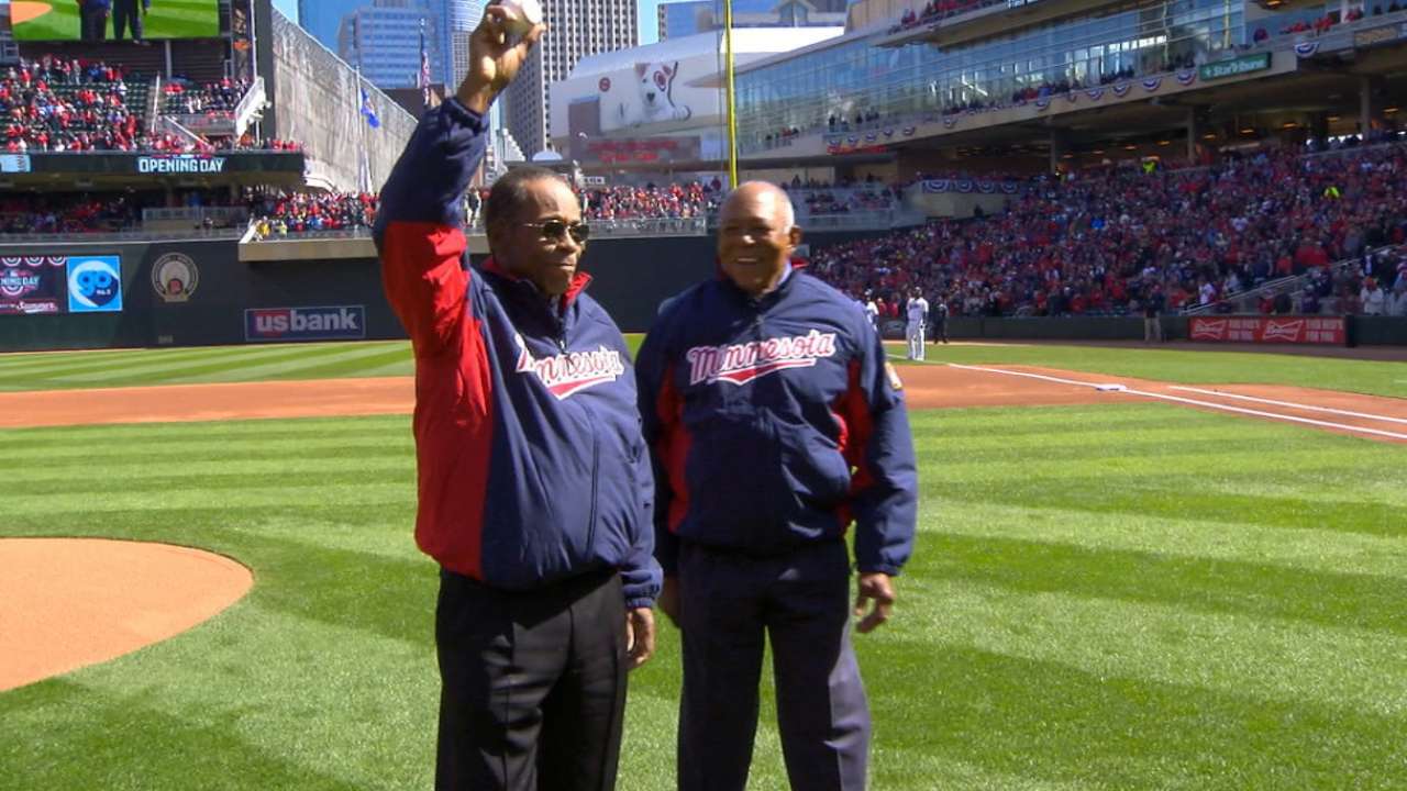 Twins have legends, fans involved at home opener