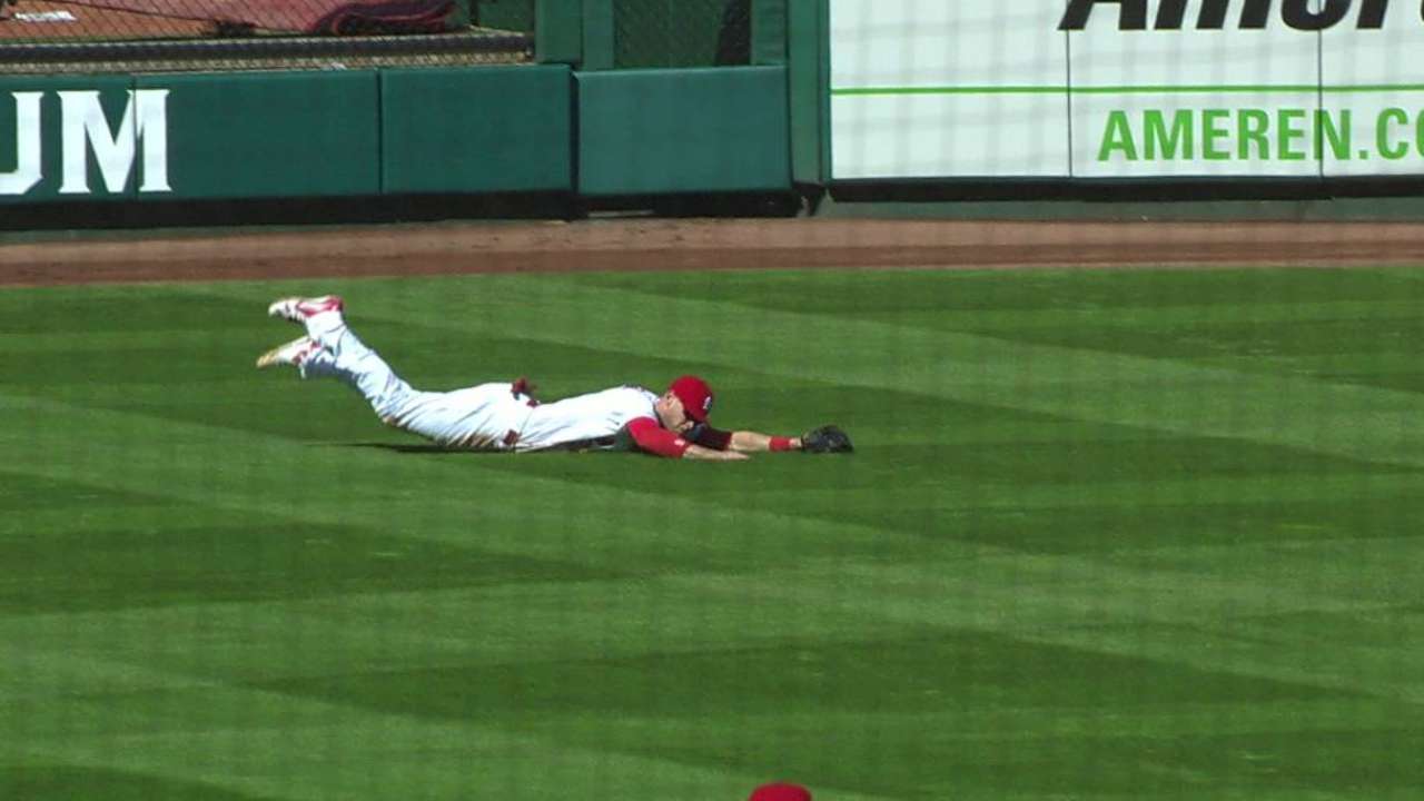 Hazelbaker's diving catch