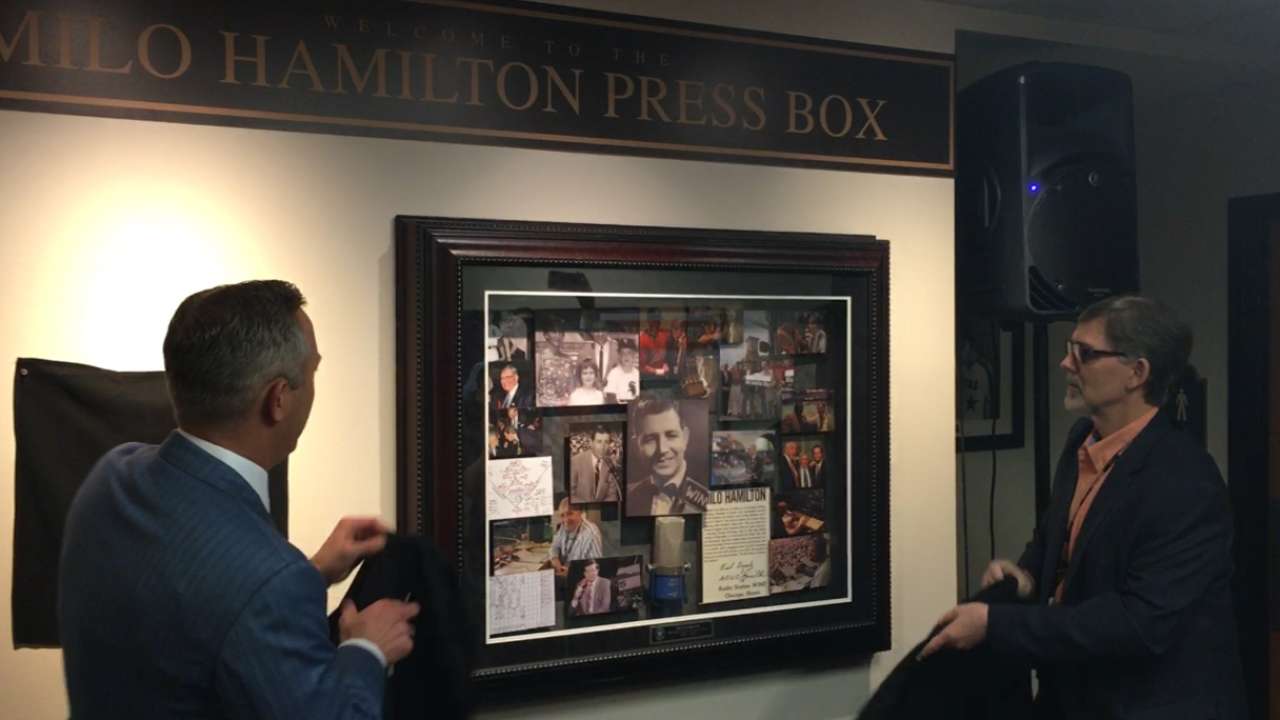 Astros honor legend with Milo Hamilton Press Box