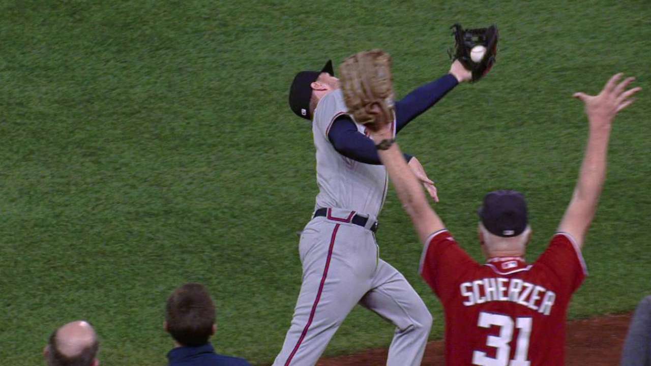 Freeman's catch in foul ground