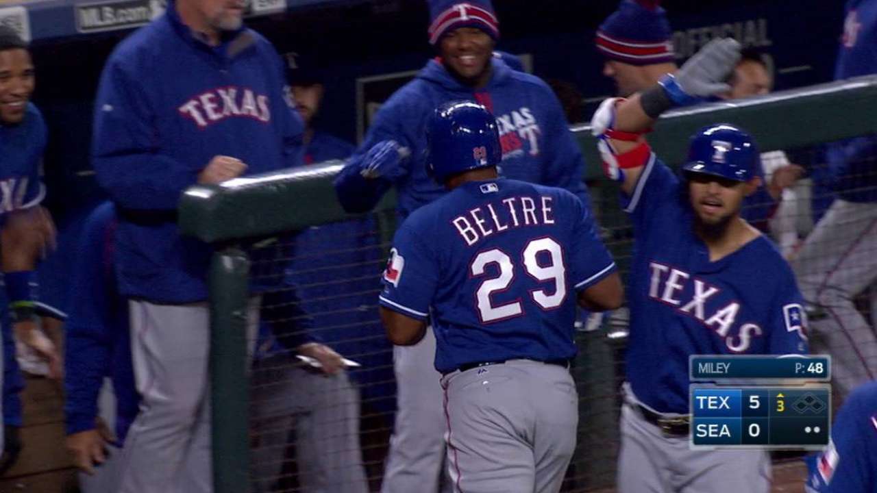 Beltre's 5 RBIs back Holland as Rangers roll