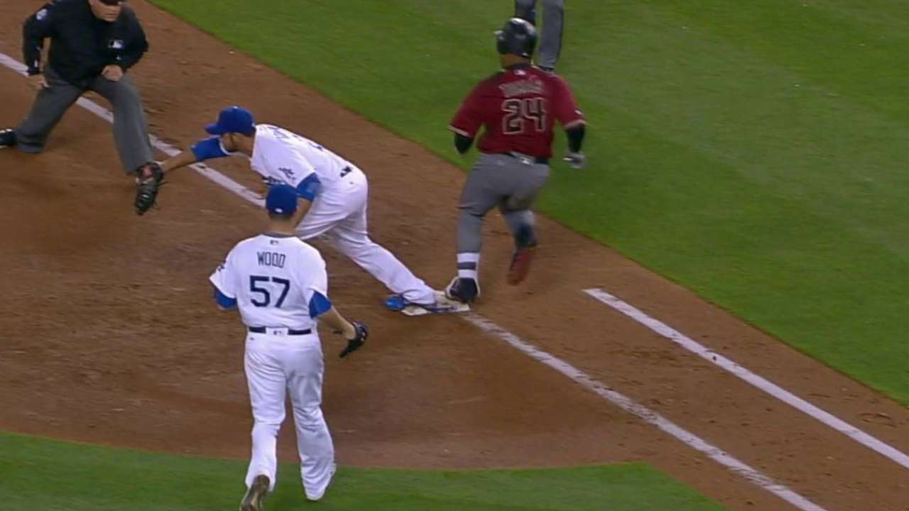 Gonzalez gets out at first