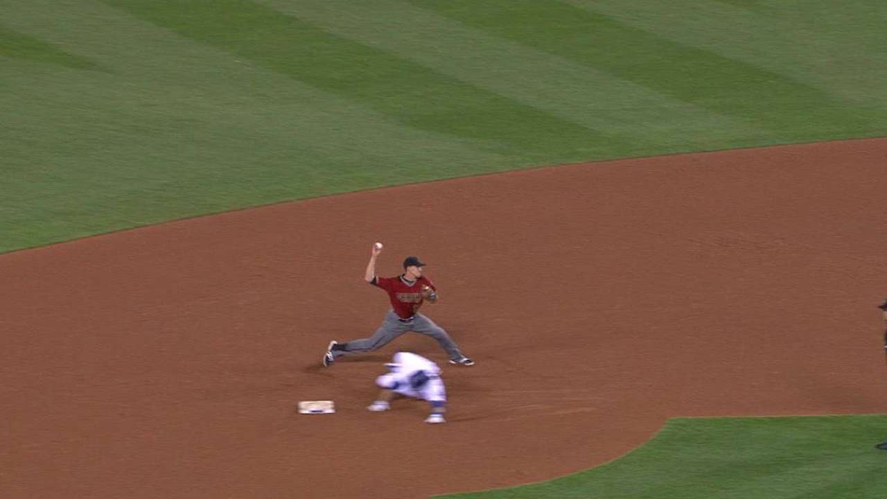 Segura gets Utley at second