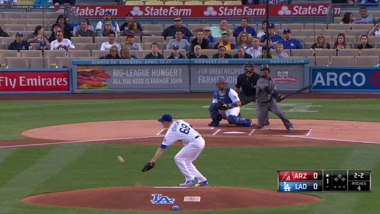 Stripling gives up first hit