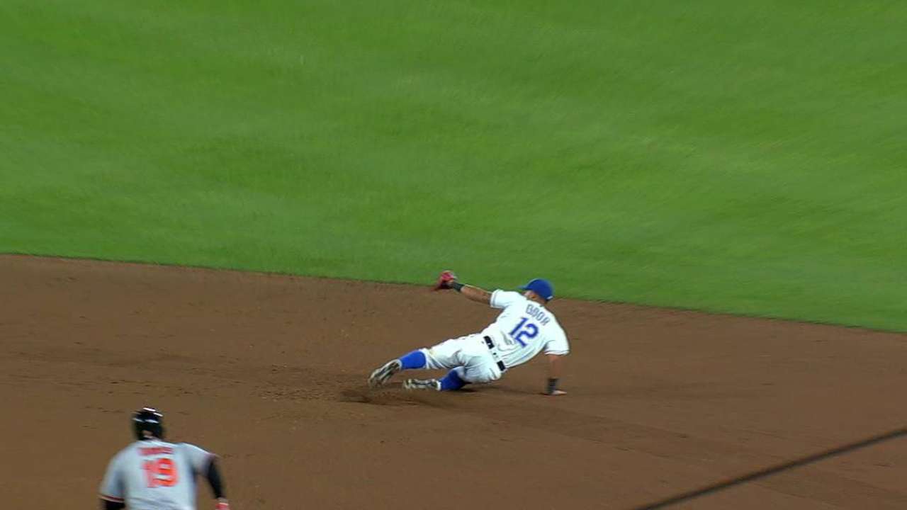 Odor starts a slick double play