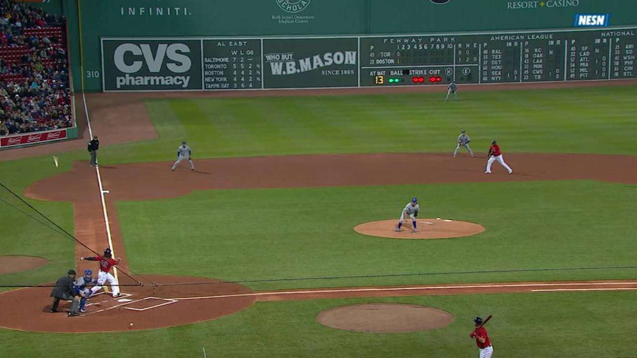 Ramirez loses bat, gets to first