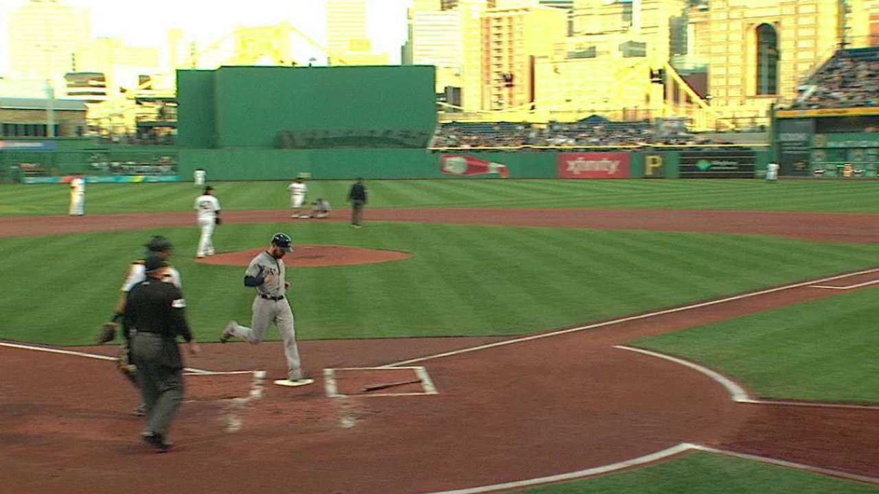 Lucroy scores on double play