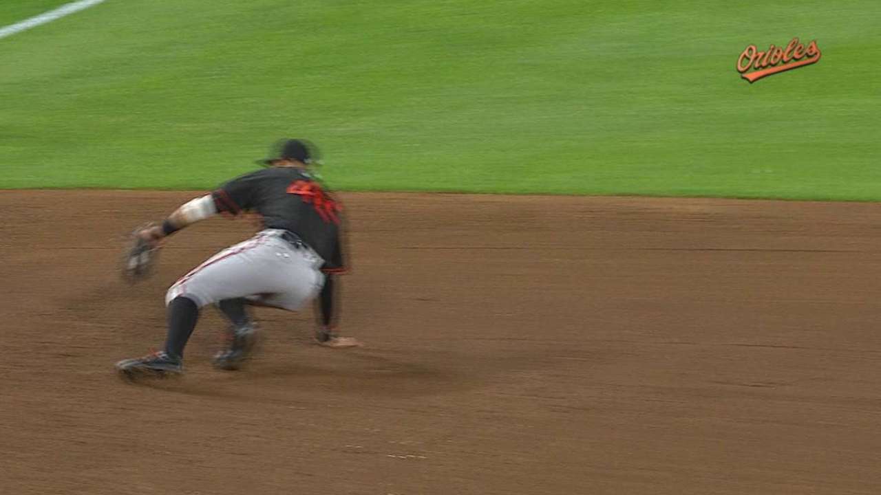 Machado's backhanded stop