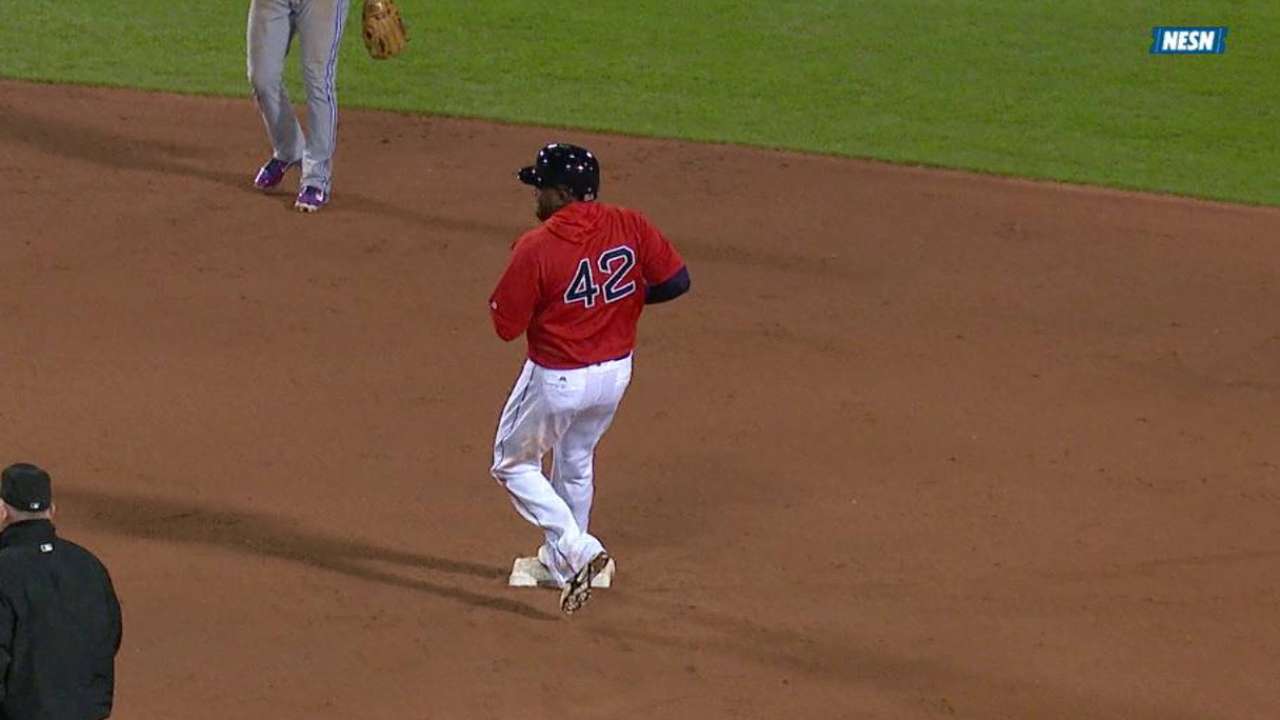 Ortiz steals second base