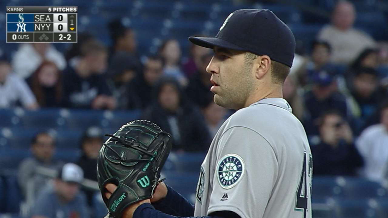 Karns gets first win with gutsy effort vs. NYY