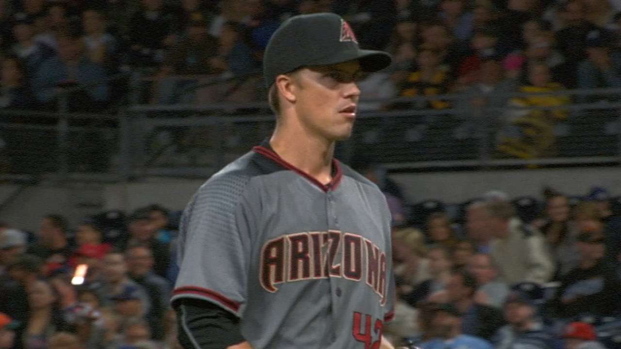 Greinke shows improvement vs. Padres