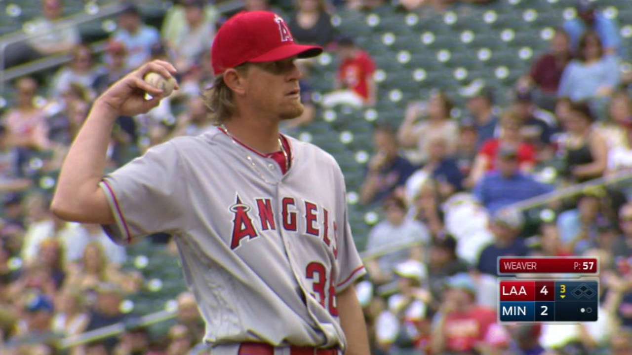 Weaver's 1,500th strikeout