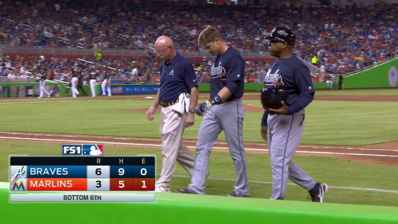 Braves place Beckham on DL, call up Weber