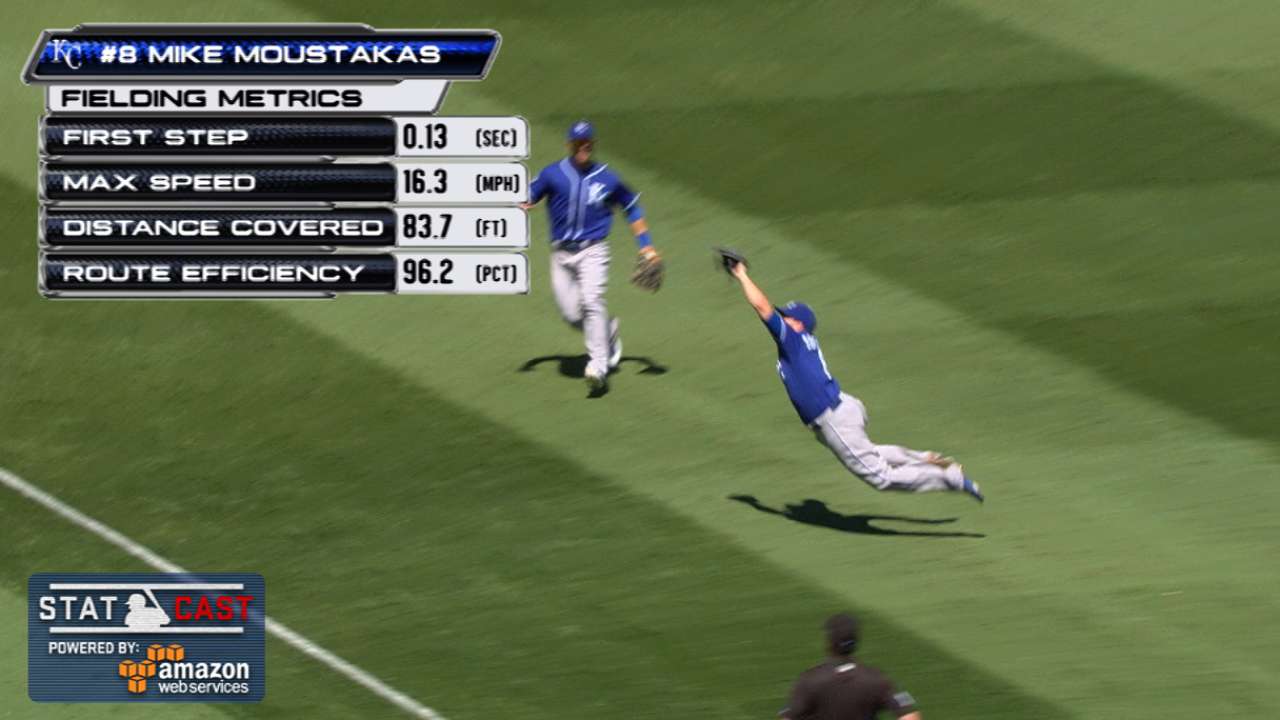 Moose lays out for amazing catch against A's