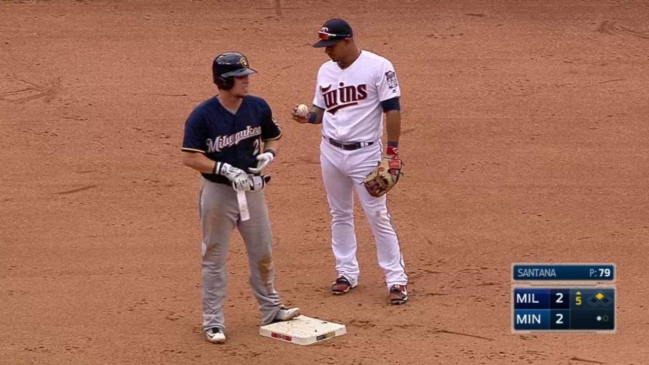 Gennett reaches on Sano's error