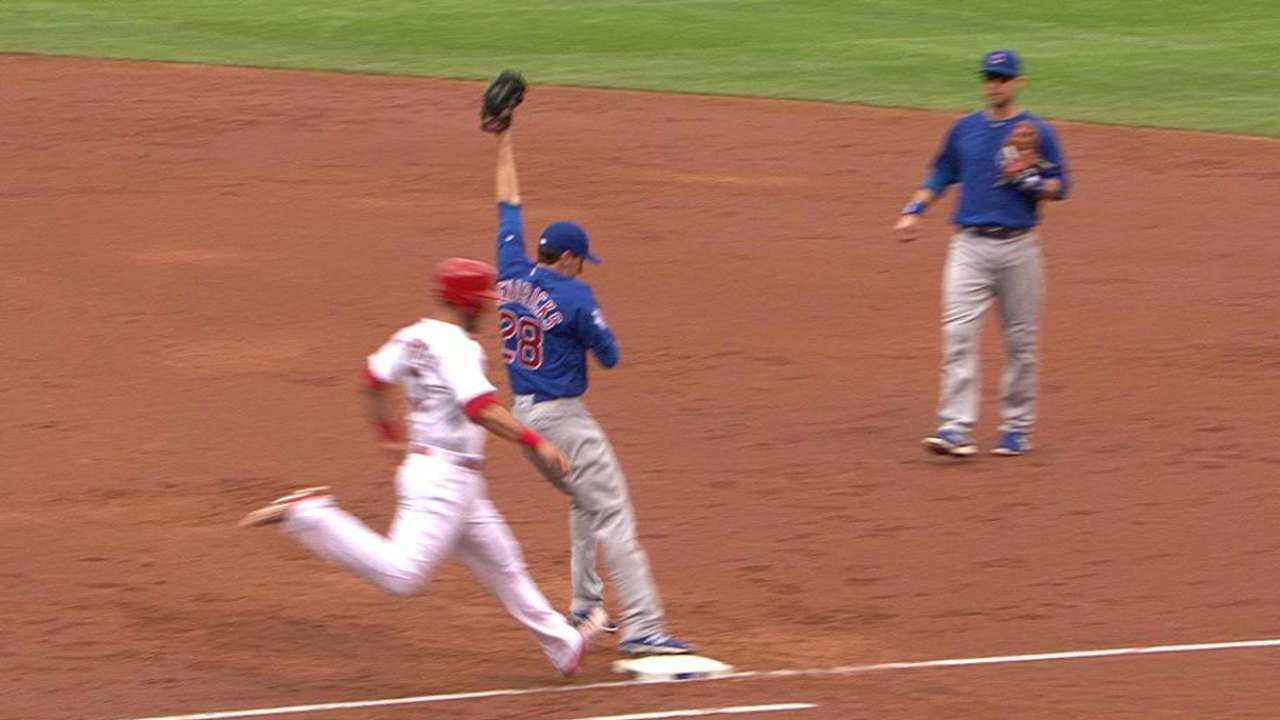 Cubs get double play on review