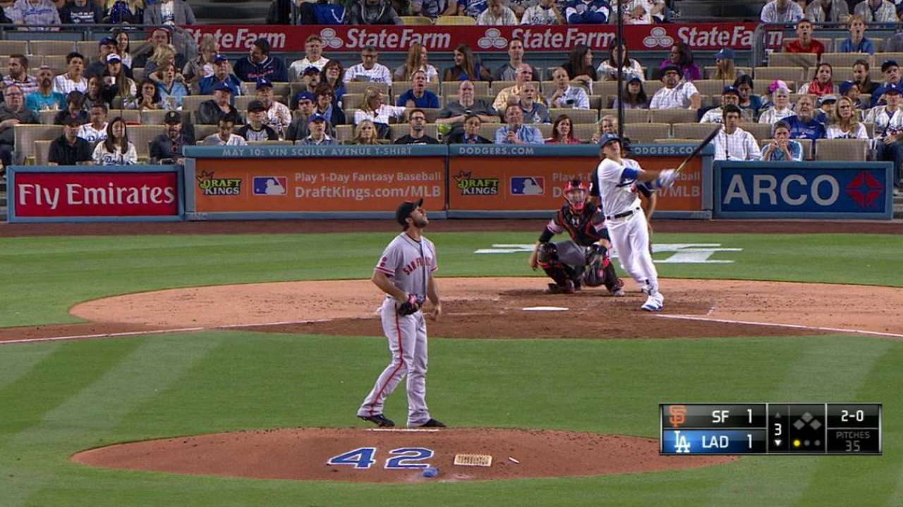 Kike Hernández pega 2 jonrones y Dodgers derrotan a Gigantes