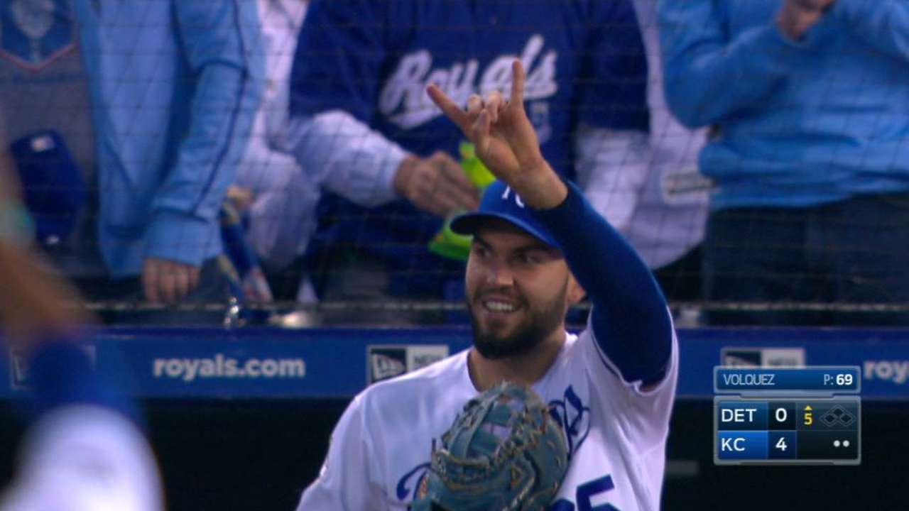 Hosmer's leaping grab