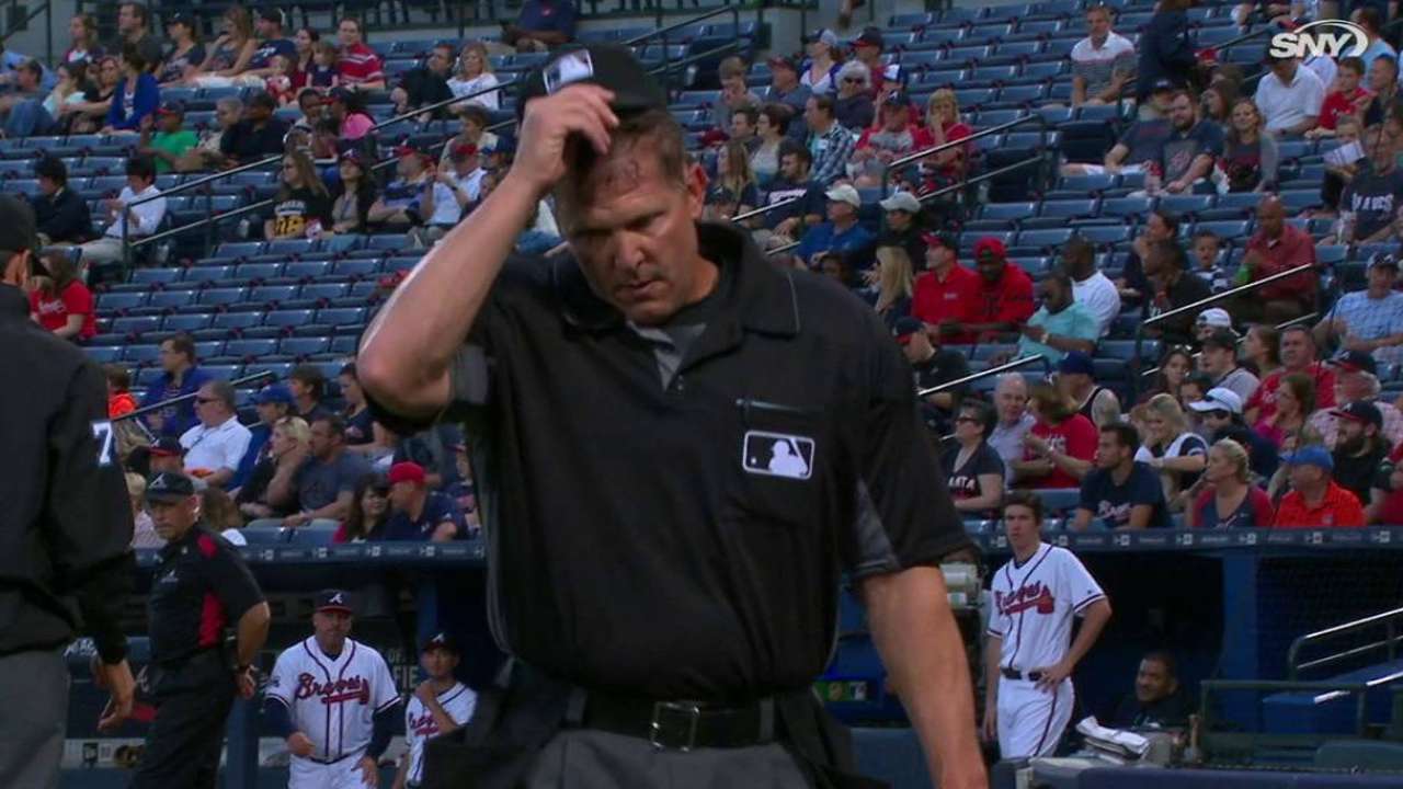 Home plate umpire leaves game