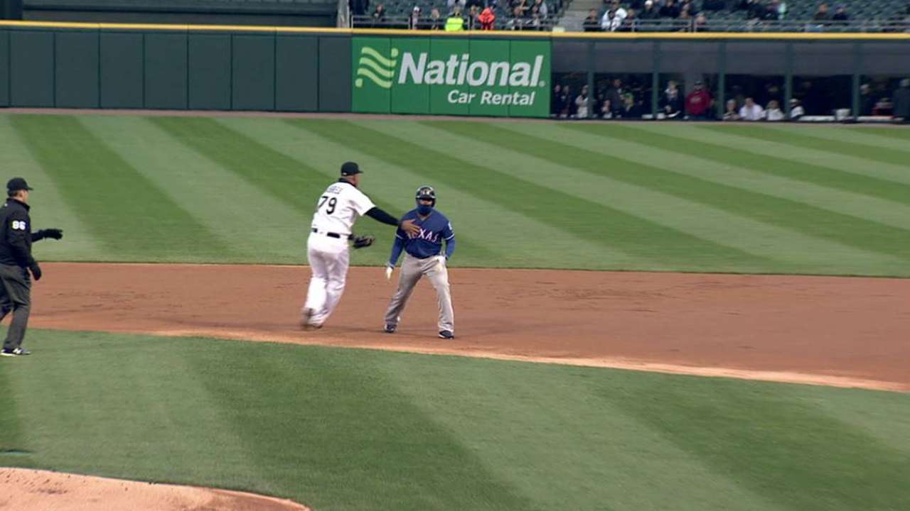 Quintana throws out DeShields
