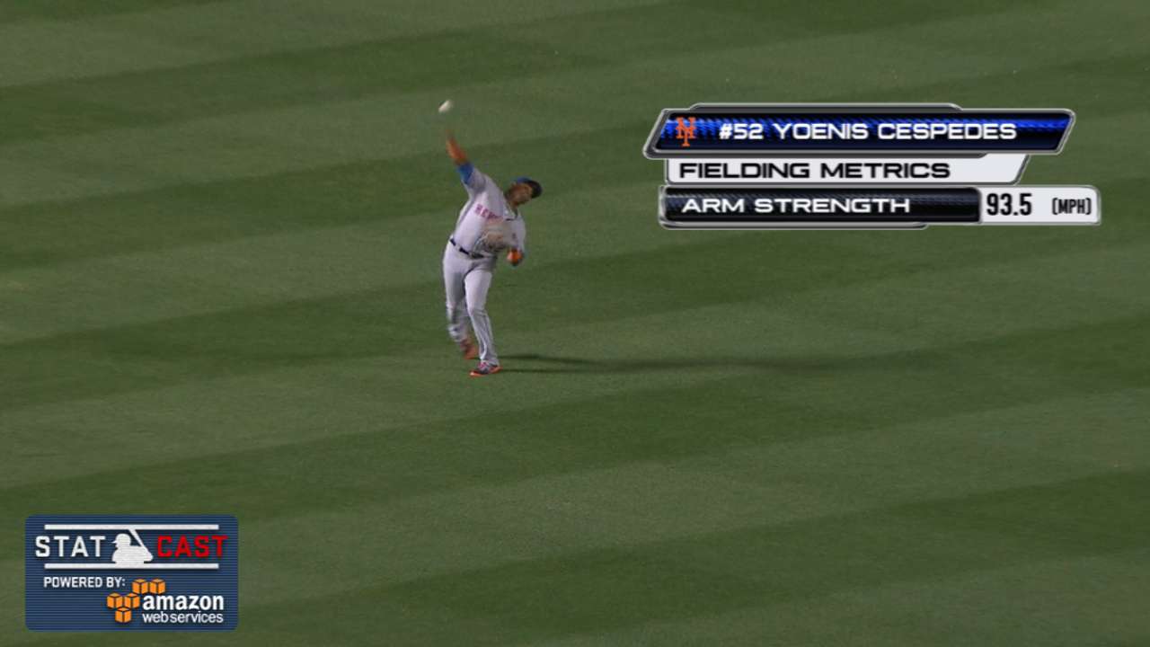 Cespedes shows off cannon, nabs runner at plate