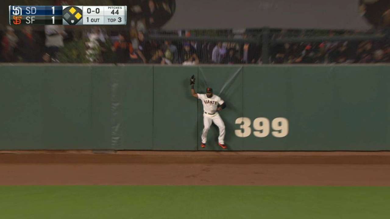 Span's nice leaping catch