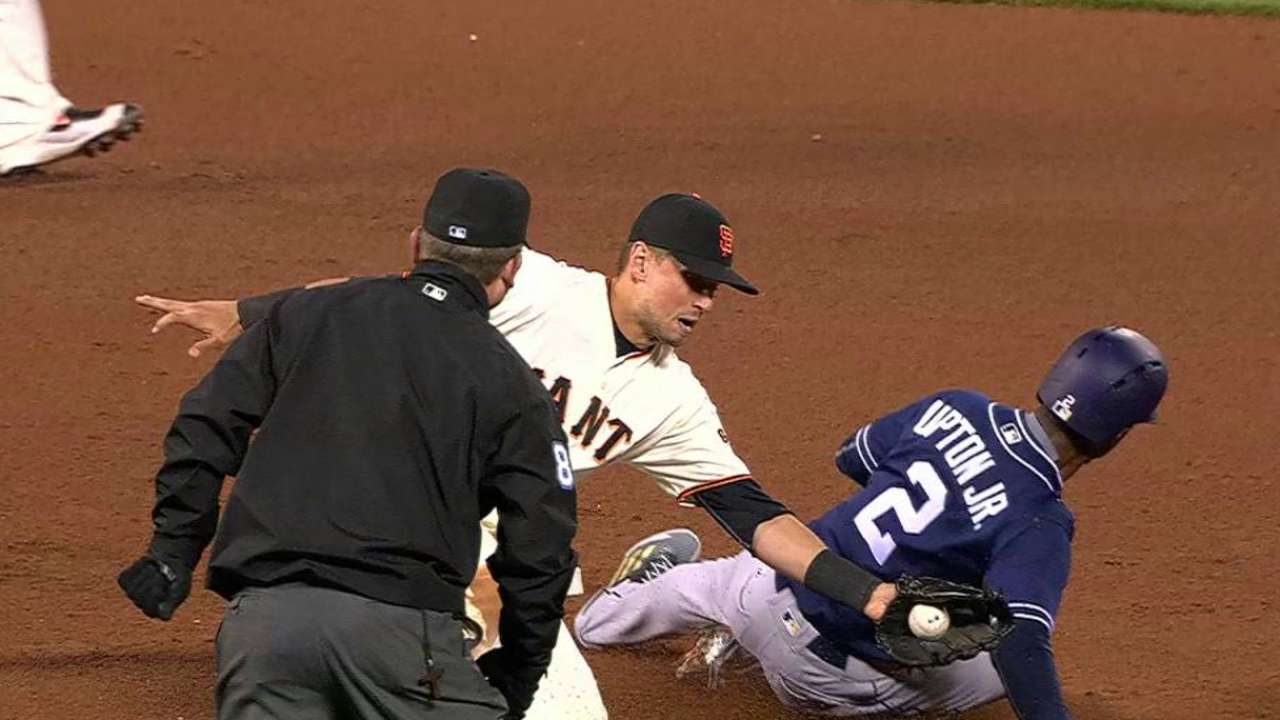 Upton Jr. steals second