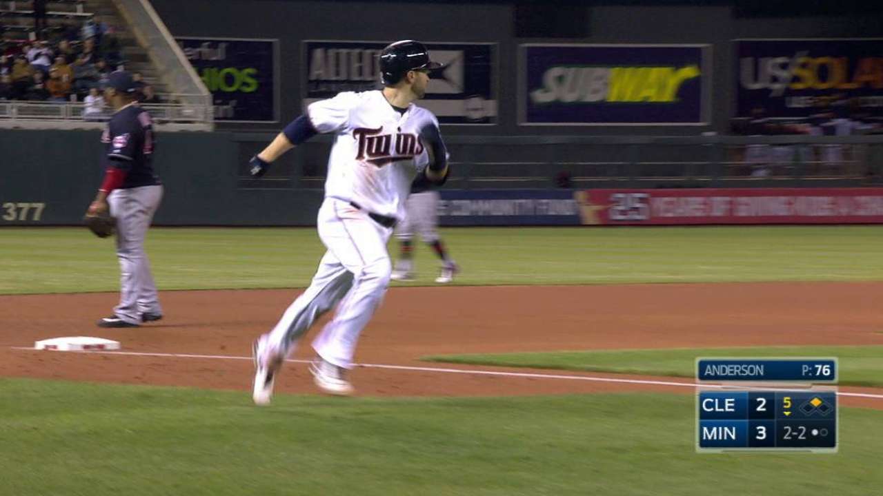 Mauer's ground-rule RBI double