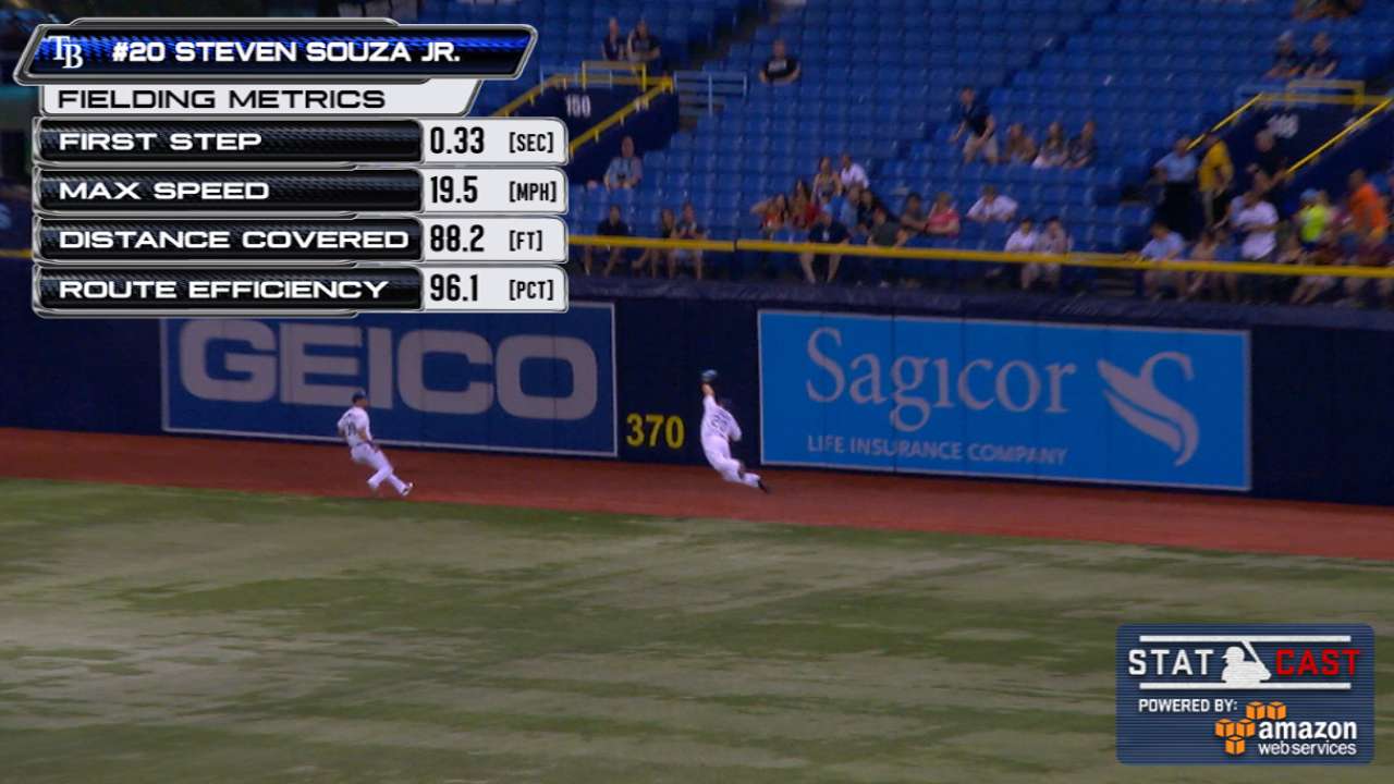 Souza makes spectacular snag on Davis' drive