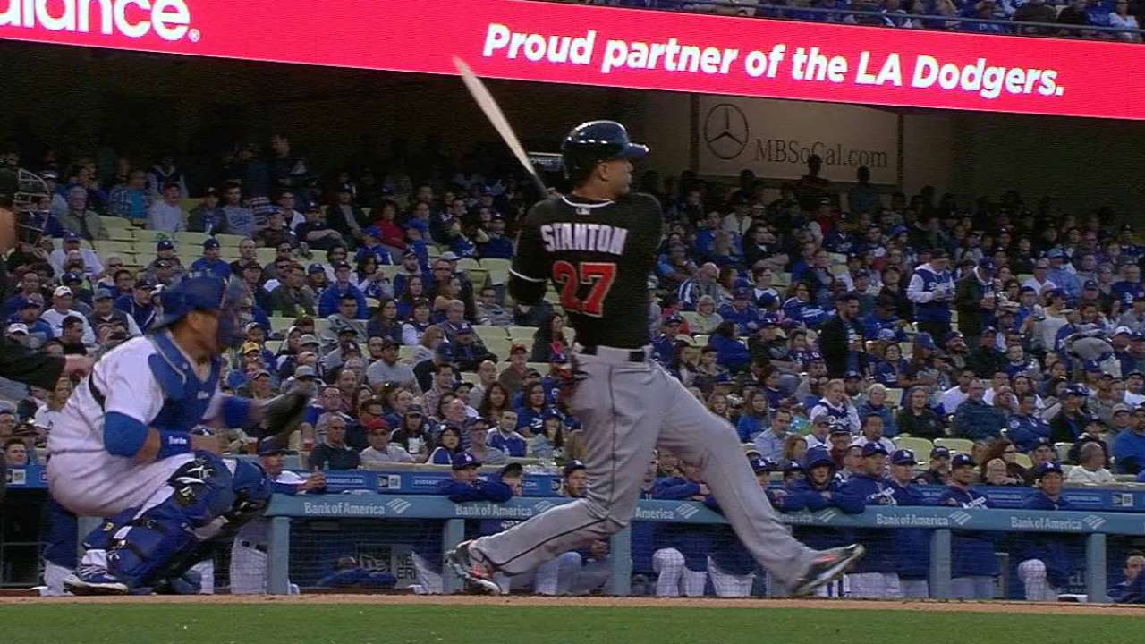 Stanton's broken-bat RBI single